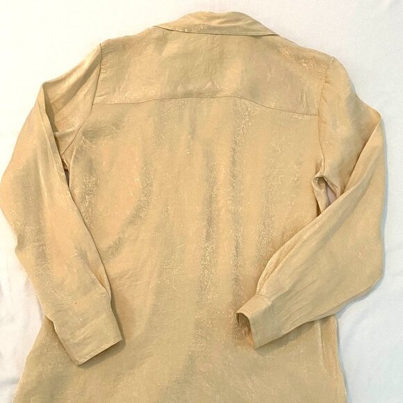 White Stag gold shimmer blouse Womens Medium holidays date night feminine - Picture 6 of 8